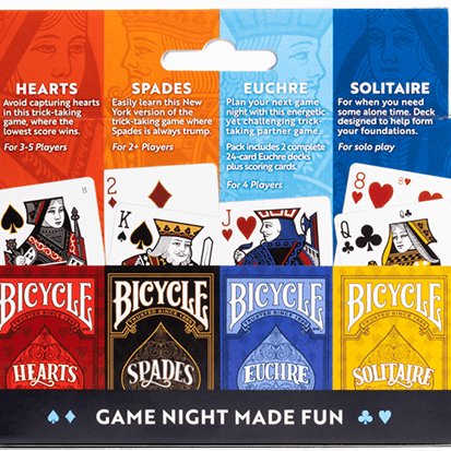 Bicycle 4 Game Pack by US Playing Card - Brown Bear Magic Shop