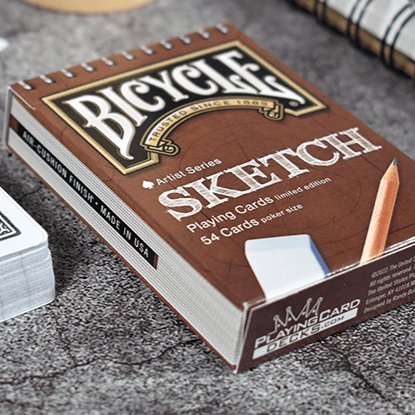 Bicycle Sketch Playing Cards - Brown Bear Magic Shop