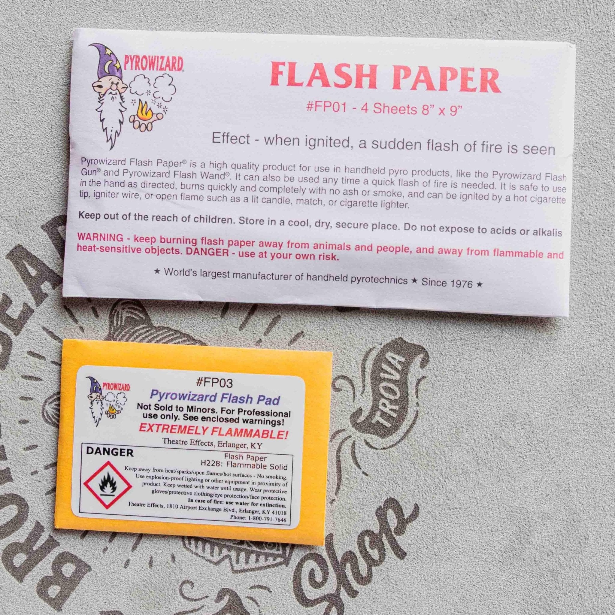 Flash Paper and Flash Pads