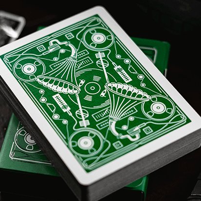 Soundboards V4 Green Edition Playing Cards by Riffle Shuffle - Brown Bear Magic Shop